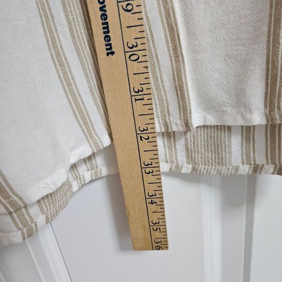 NWT A.N.A 2-Piece Set Top Skirt Women's Large Tan White Striped Two Front Slits - Picture 5 of 15